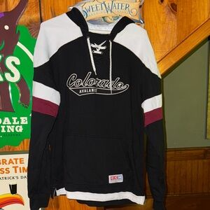 CCM Colorado Avalanche M Black and White Men's Hoodie